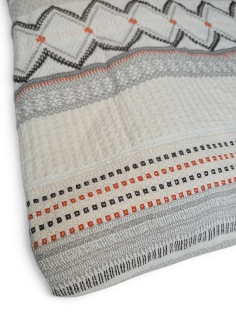 West Elm Nordic Stripe Organic Cotton Duvet Cover Full/Queen Cream Boho